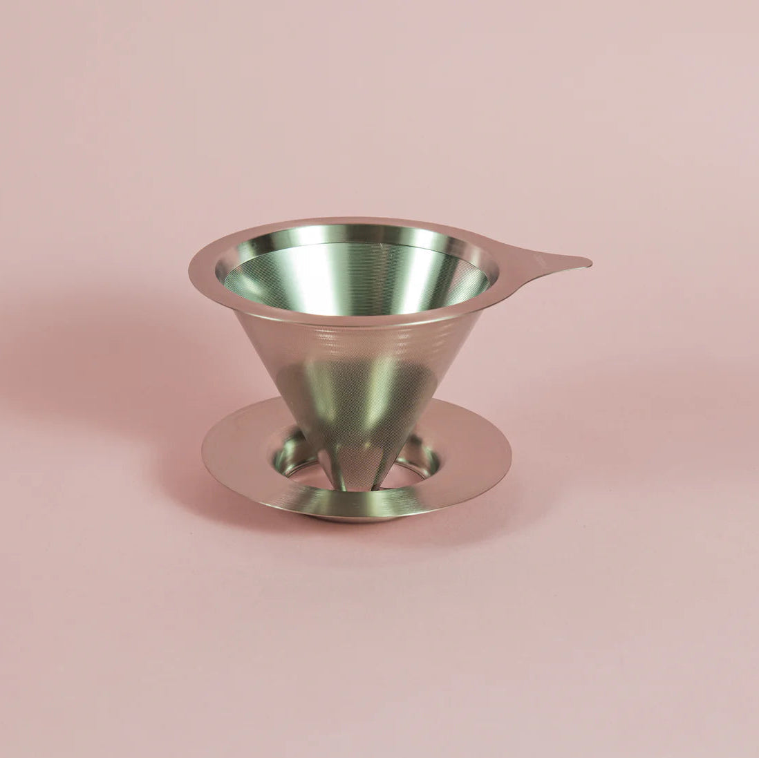 Double Mesh Metal Dripper Silver