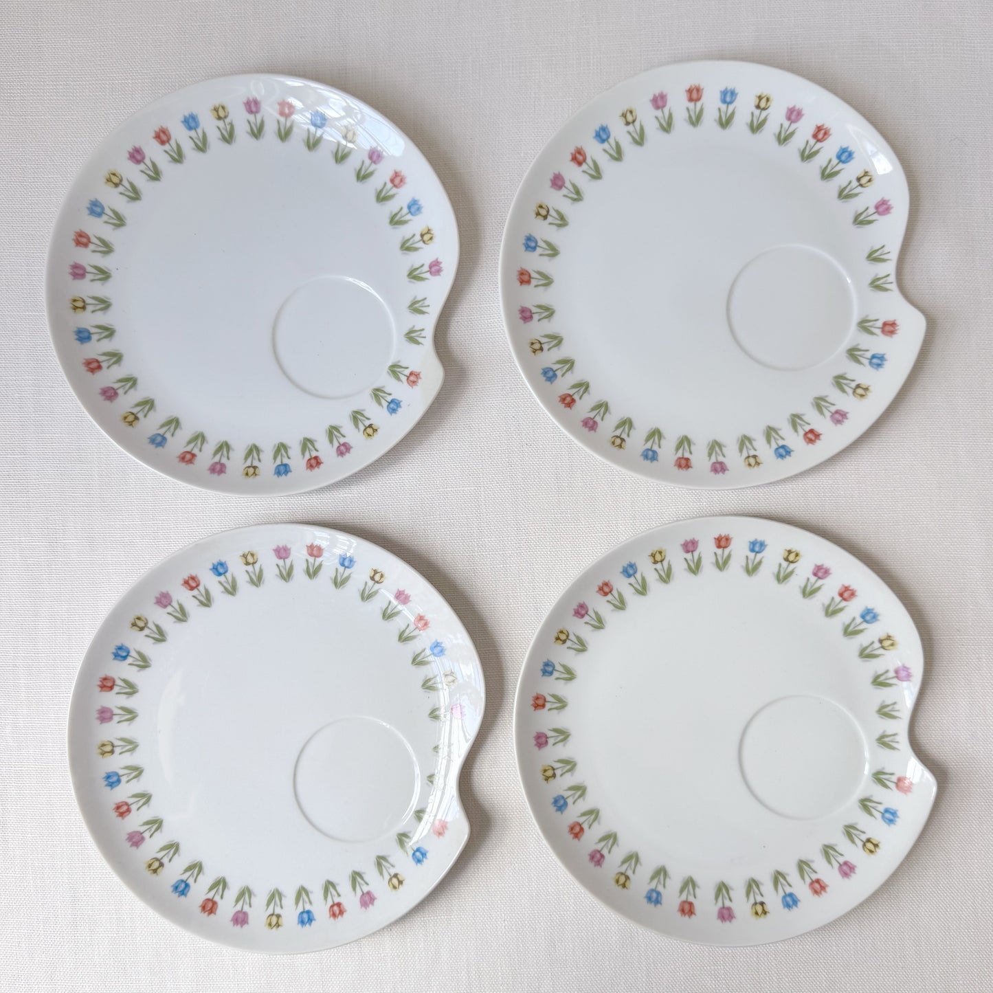 MCM Tulip Print Snack Plates