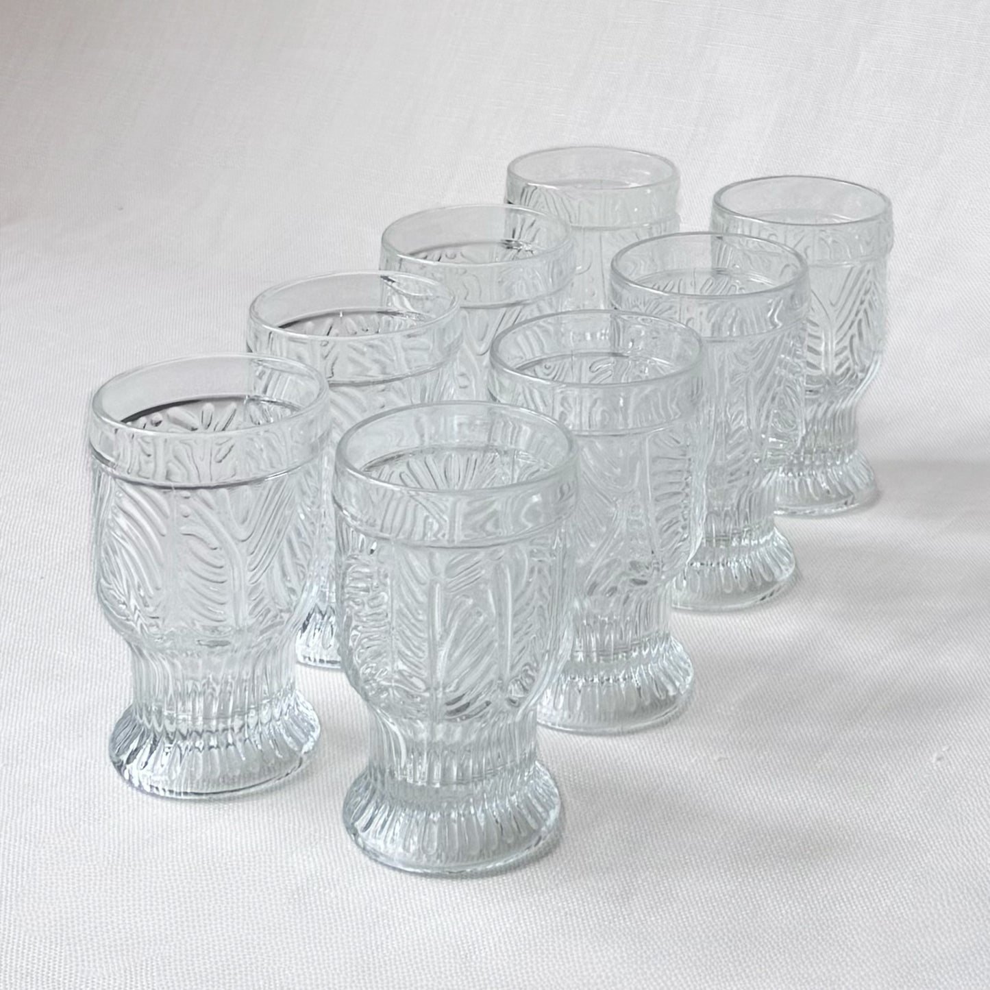 MCM Dansk Bohemian Embossed Feather Goblets