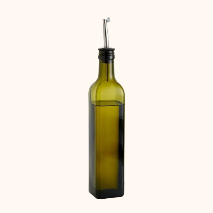 New - Green Glass Olive Oil Dispenser