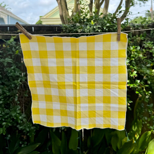 Yellow & White Gingham Napkin Set