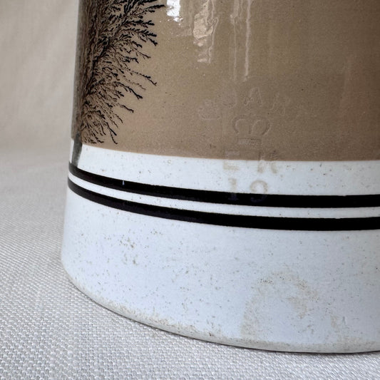 Rare 19th Century 'Mochaware' Stoneware Pitcher