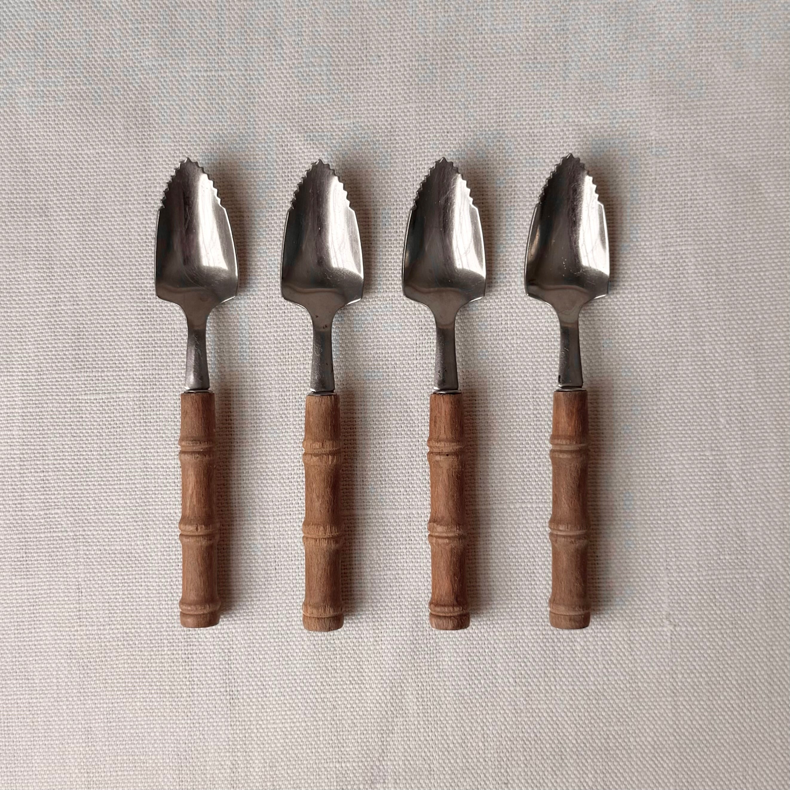 1960's Bamboo Style Wooden Handle Grapefruit Spoon Set – Seasoned