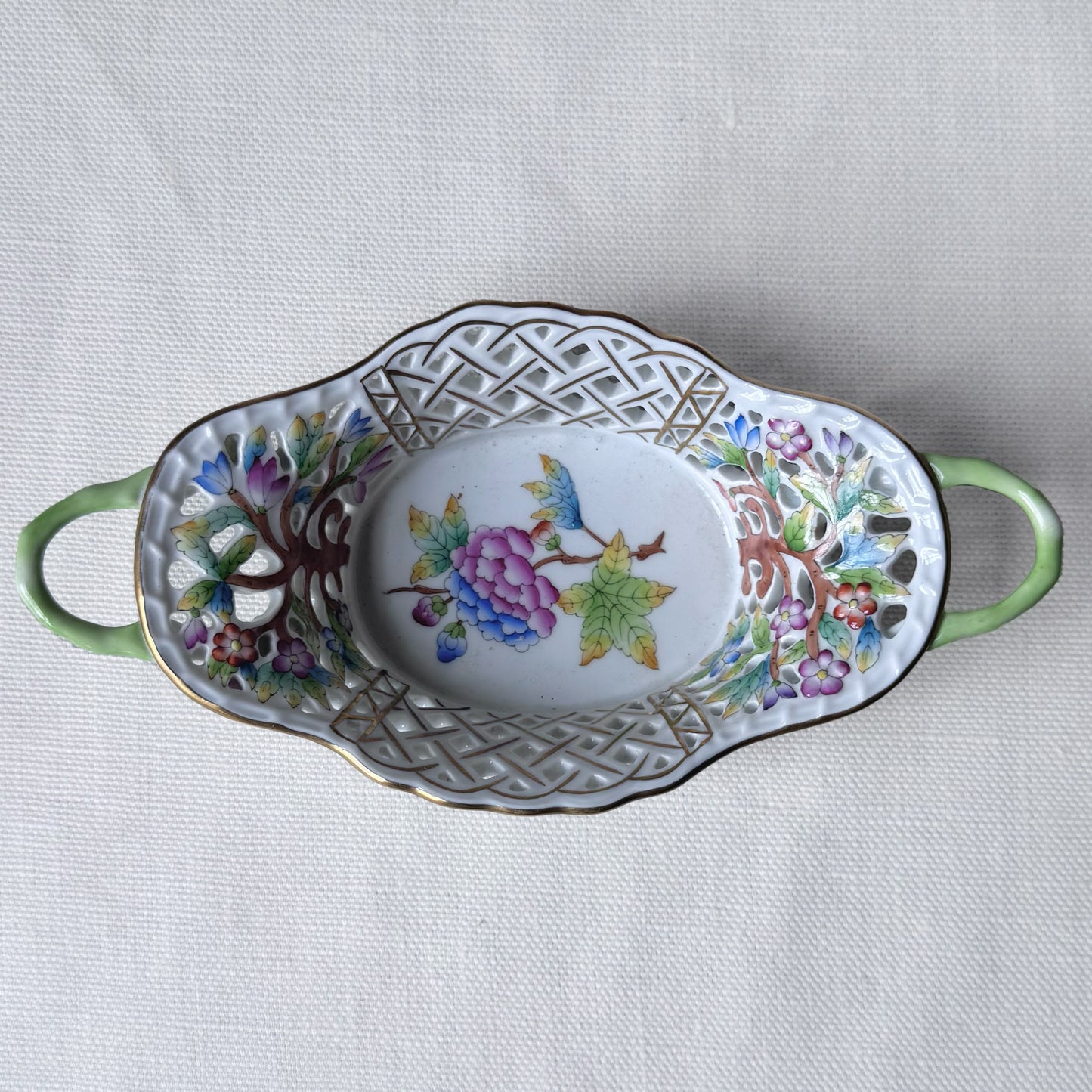 Antique 'Queen Victoria' Open Basket Porcelain