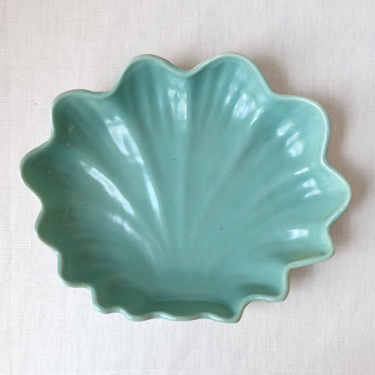 1950's 'Catalina Pottery' Seafoam Shell Serving Dish