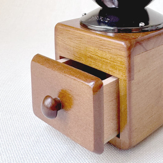 Small Ceramic & Wood Coffee Mill
