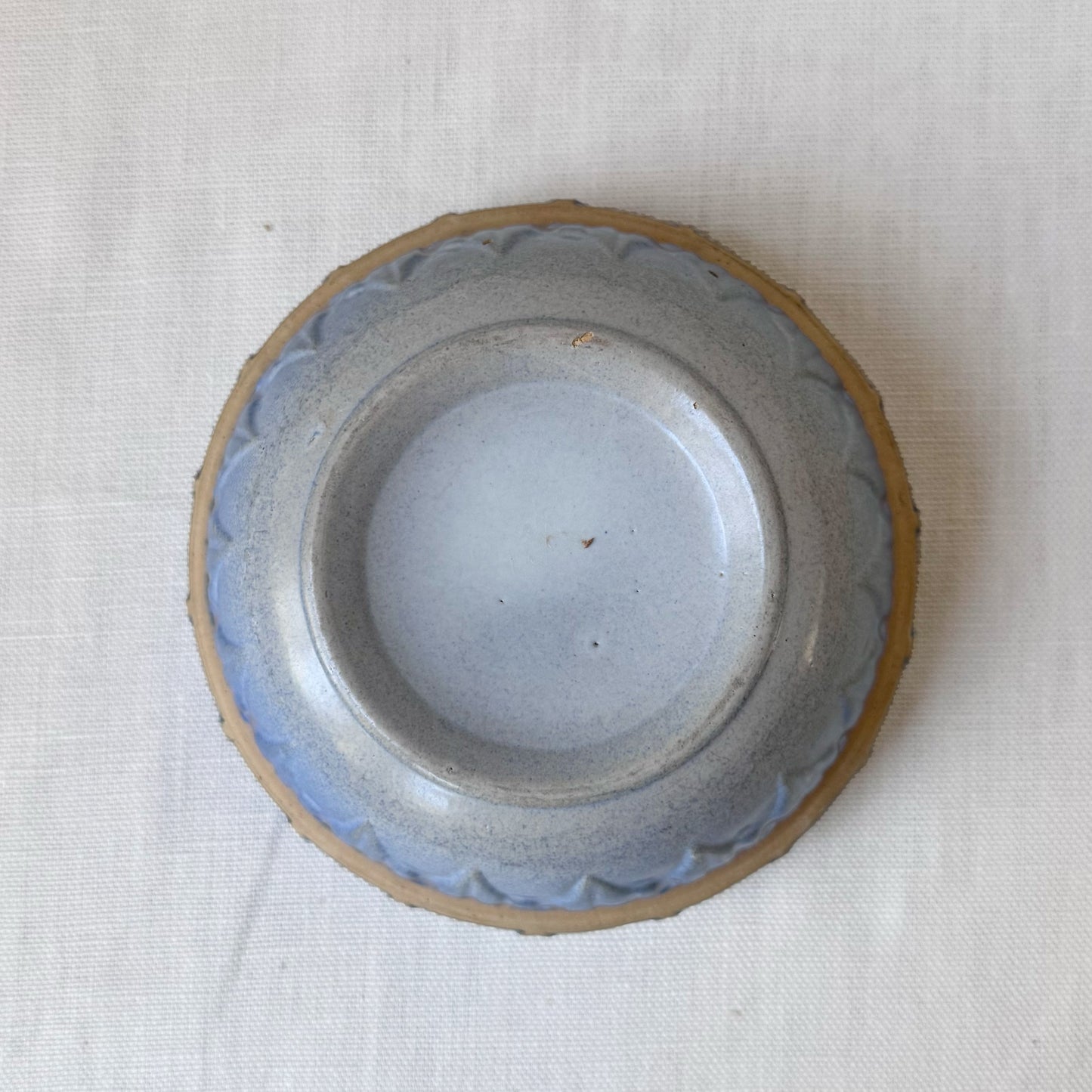 Antique Cobalt Blue 'Picket Fence' Stoneware Bowls
