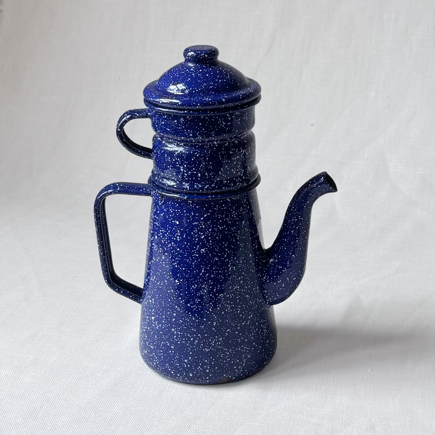 Blue Splatter Enamelware Coffee Pot