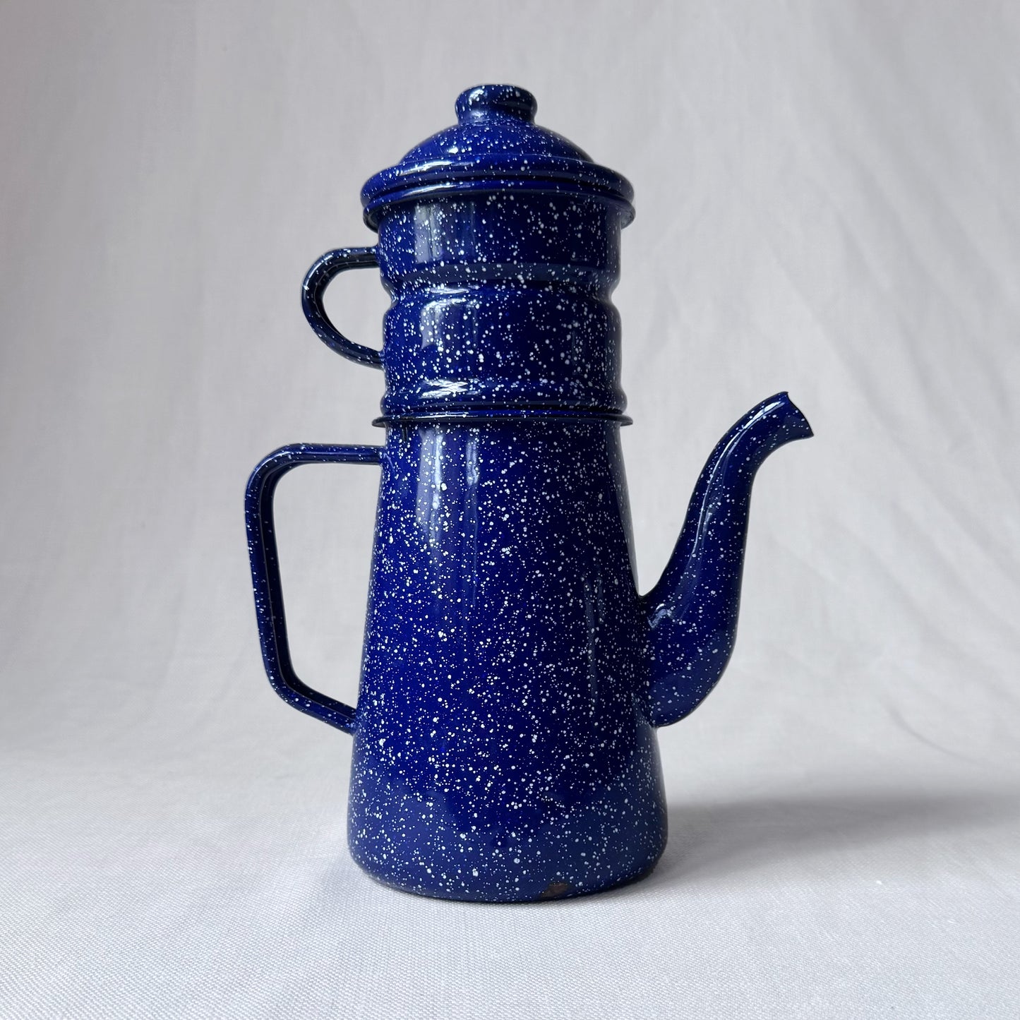 Blue Splatter Enamelware Coffee Pot