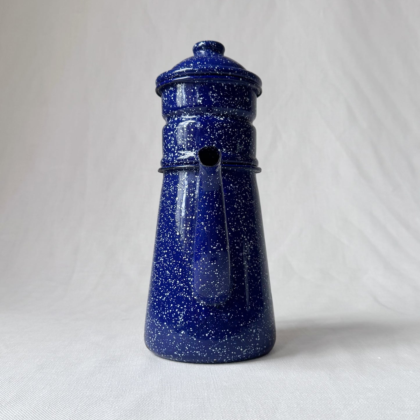 Blue Splatter Enamelware Coffee Pot
