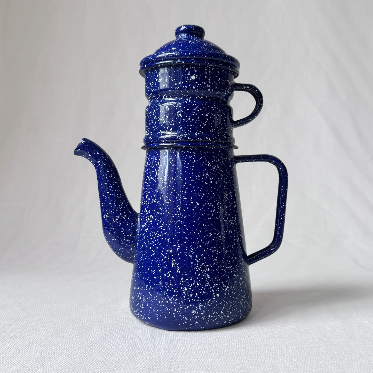 Blue Splatter Enamelware Coffee Pot