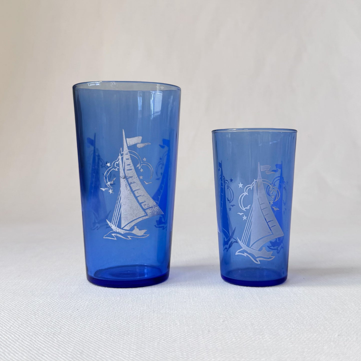 Vintage 'Hazel Atlas' Blue Sportsman Sailing Glasses