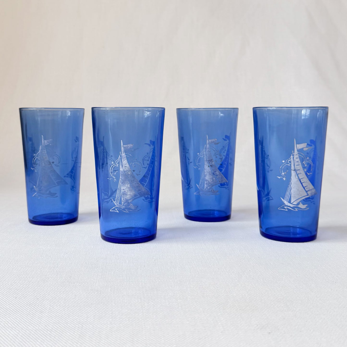 Vintage 'Hazel Atlas' Blue Sportsman Sailing Glasses