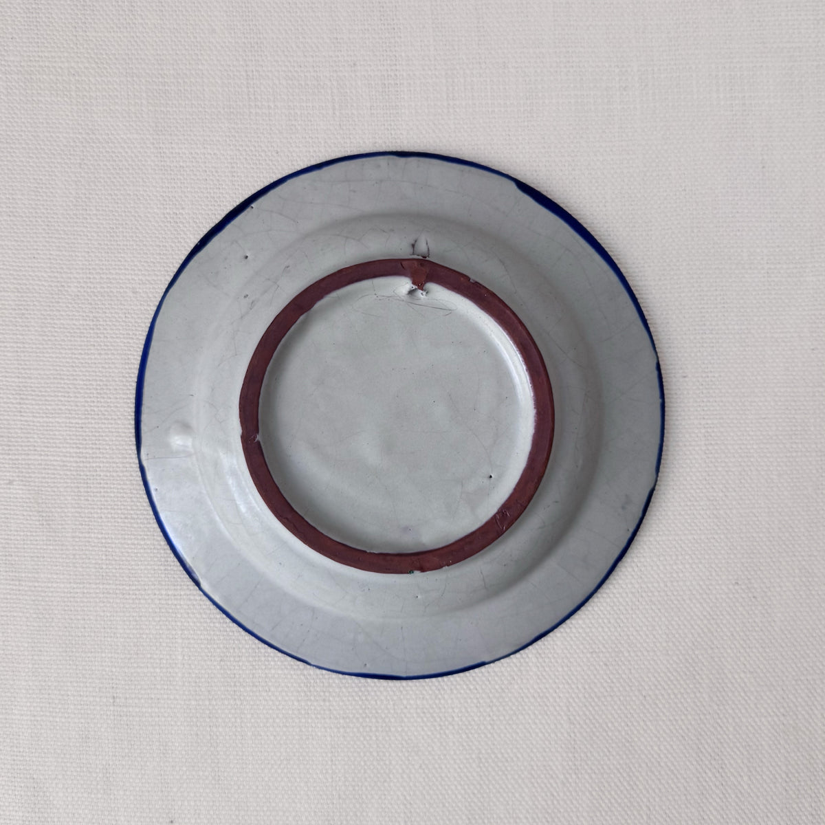 Vintage Spanish Blue & Green Hand Painted Bowl & Plate