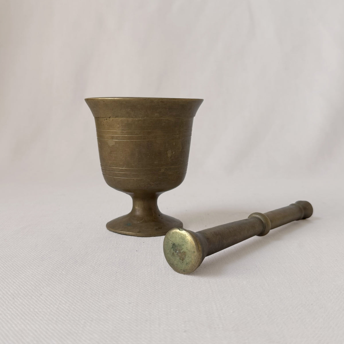 Antique Apothecary Brass Mortar & Pestle