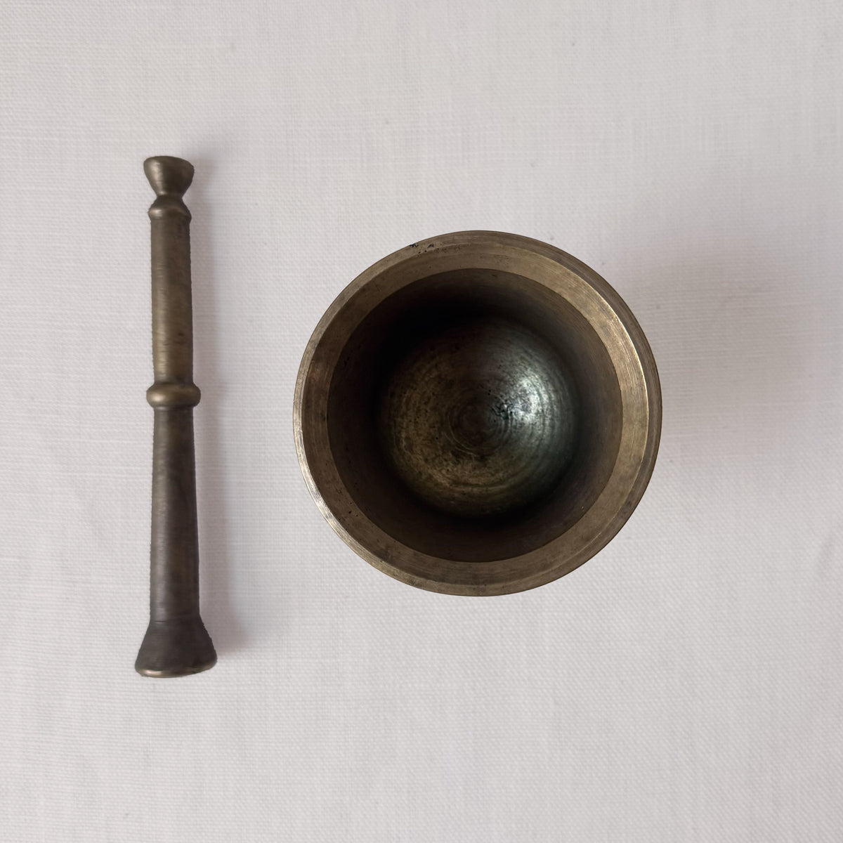 Antique Apothecary Brass Mortar & Pestle