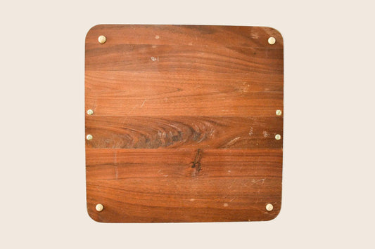 Teak Tray with Brass Winged Handles