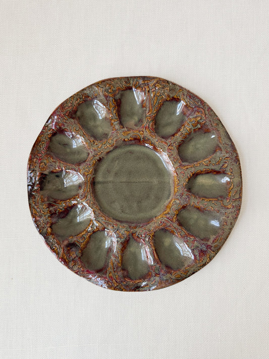 Handmade Pottery Deviled Egg Platter