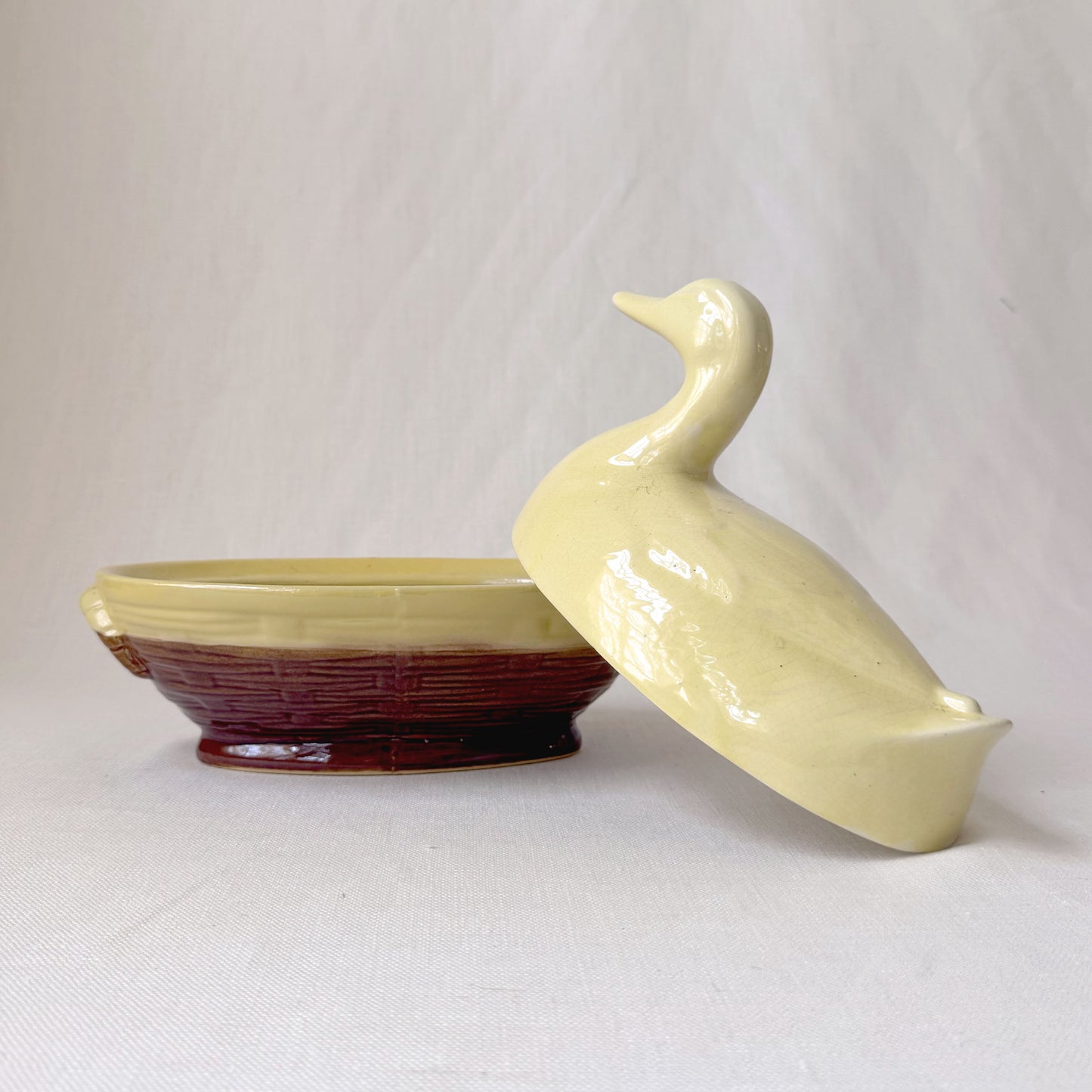 Vintage 'Pleasantville Pottery' Stoneware Duck Tureen