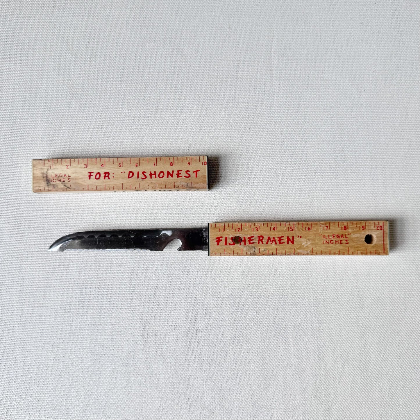 Novelty 'Honest Fisherman' Knife & Ruler