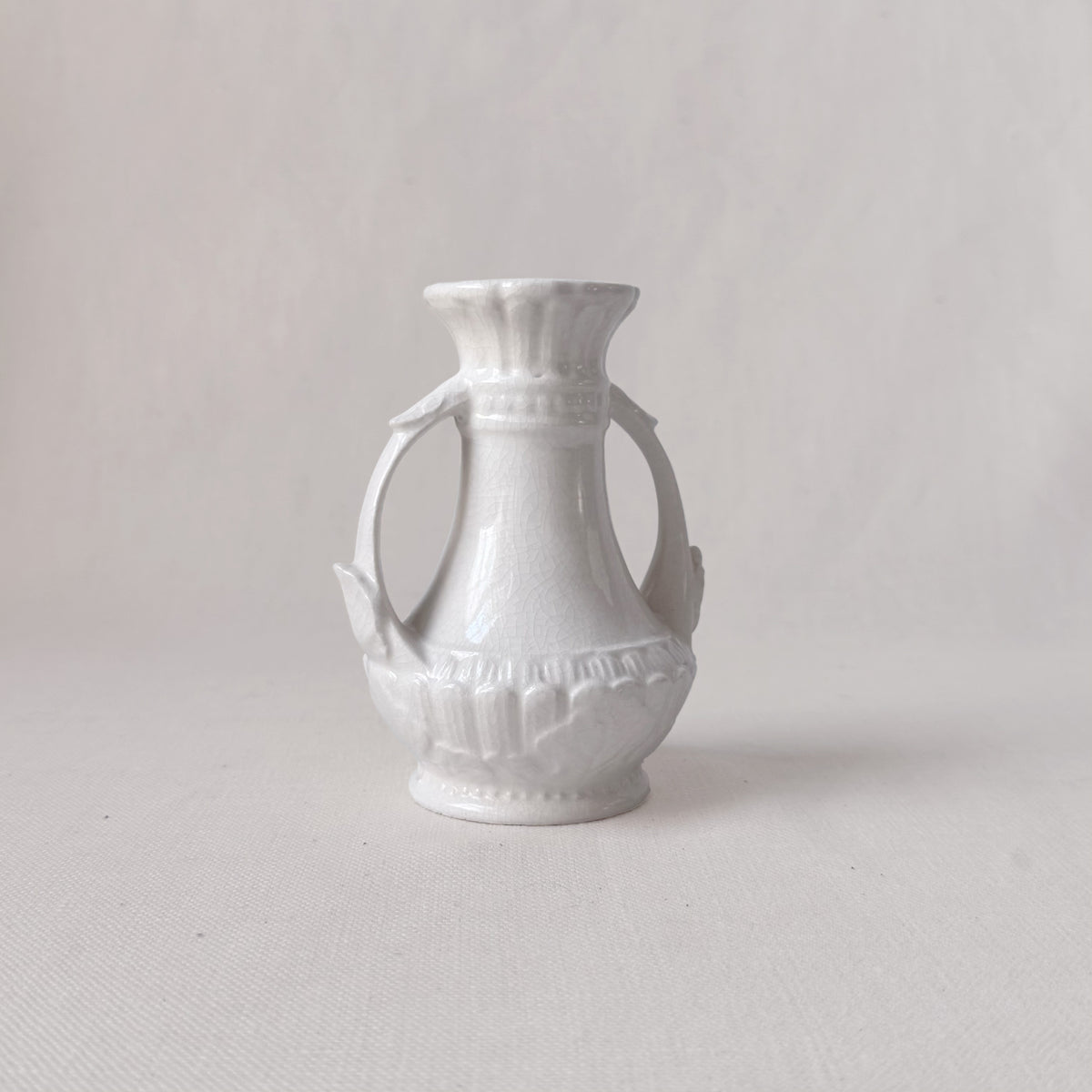 1930's Floral White Bud Vase