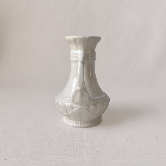 1930's Floral White Bud Vase