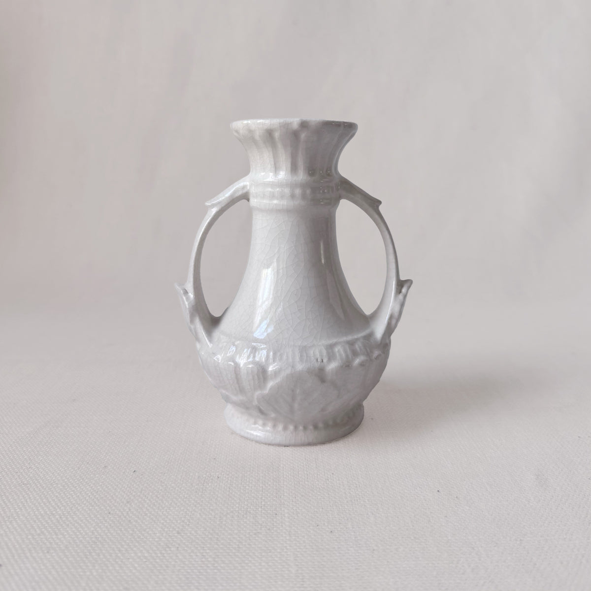 1930's Floral White Bud Vase