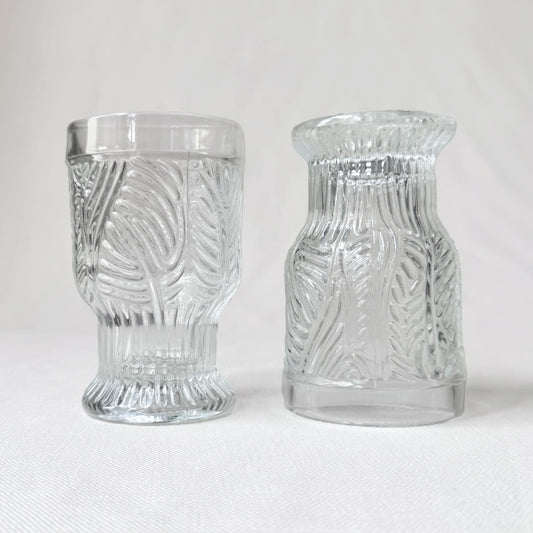 MCM Dansk Bohemian Embossed Feather Goblets
