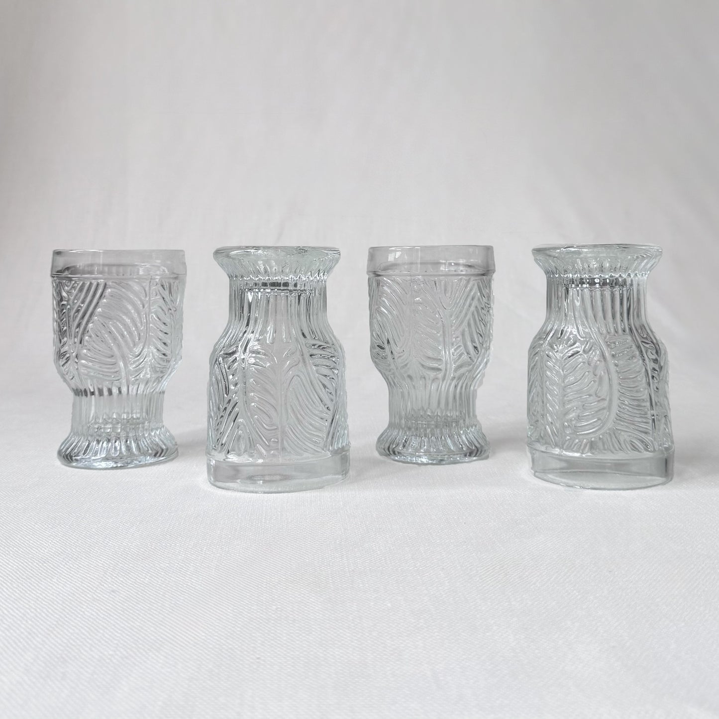 MCM Dansk Bohemian Embossed Feather Goblets