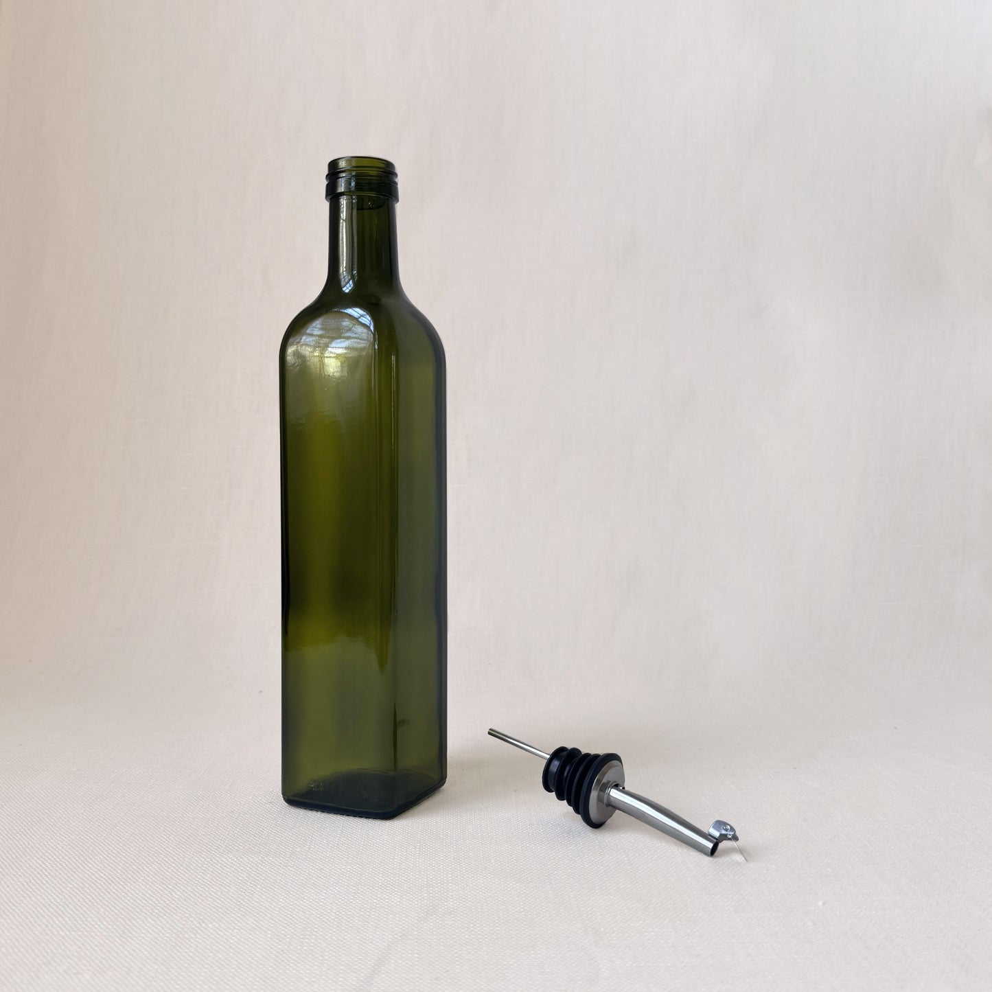 New - Green Glass Olive Oil Dispenser