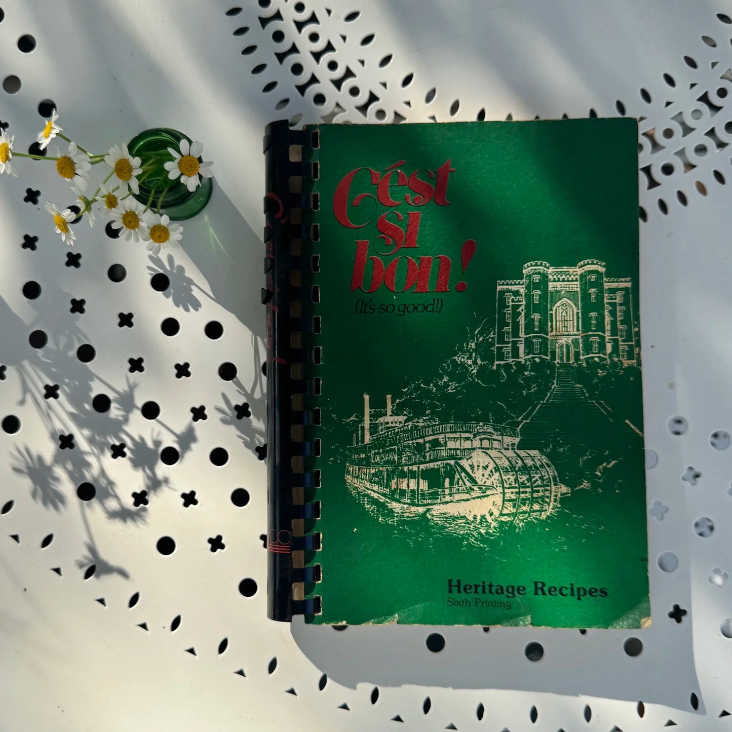1st Edition 'C'est Si Bon' Green Spiral Bound Cookbook