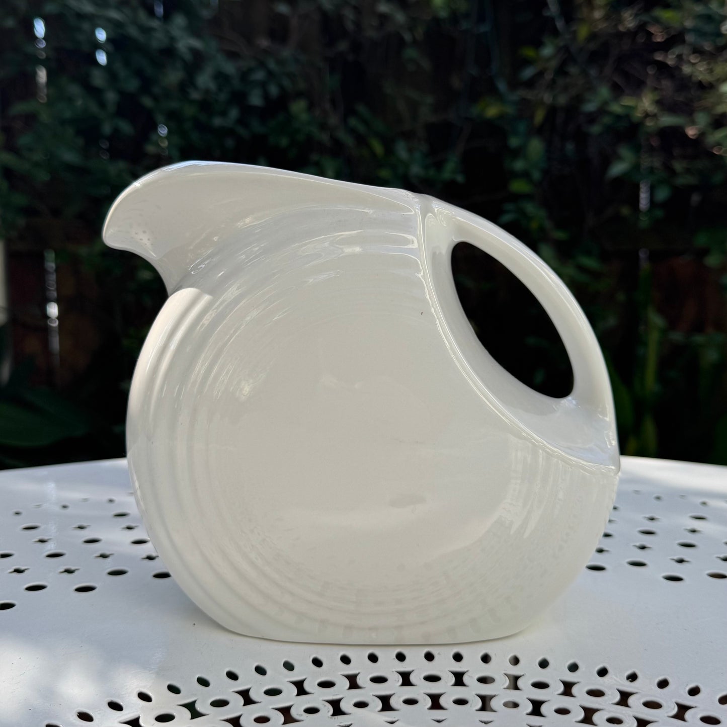 Vintage 'Fiestaware' White Disc Pitcher