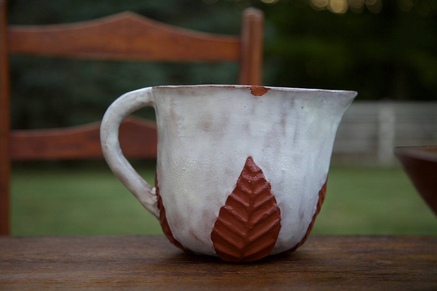 Hand Built Pitcher- Leaf Motif