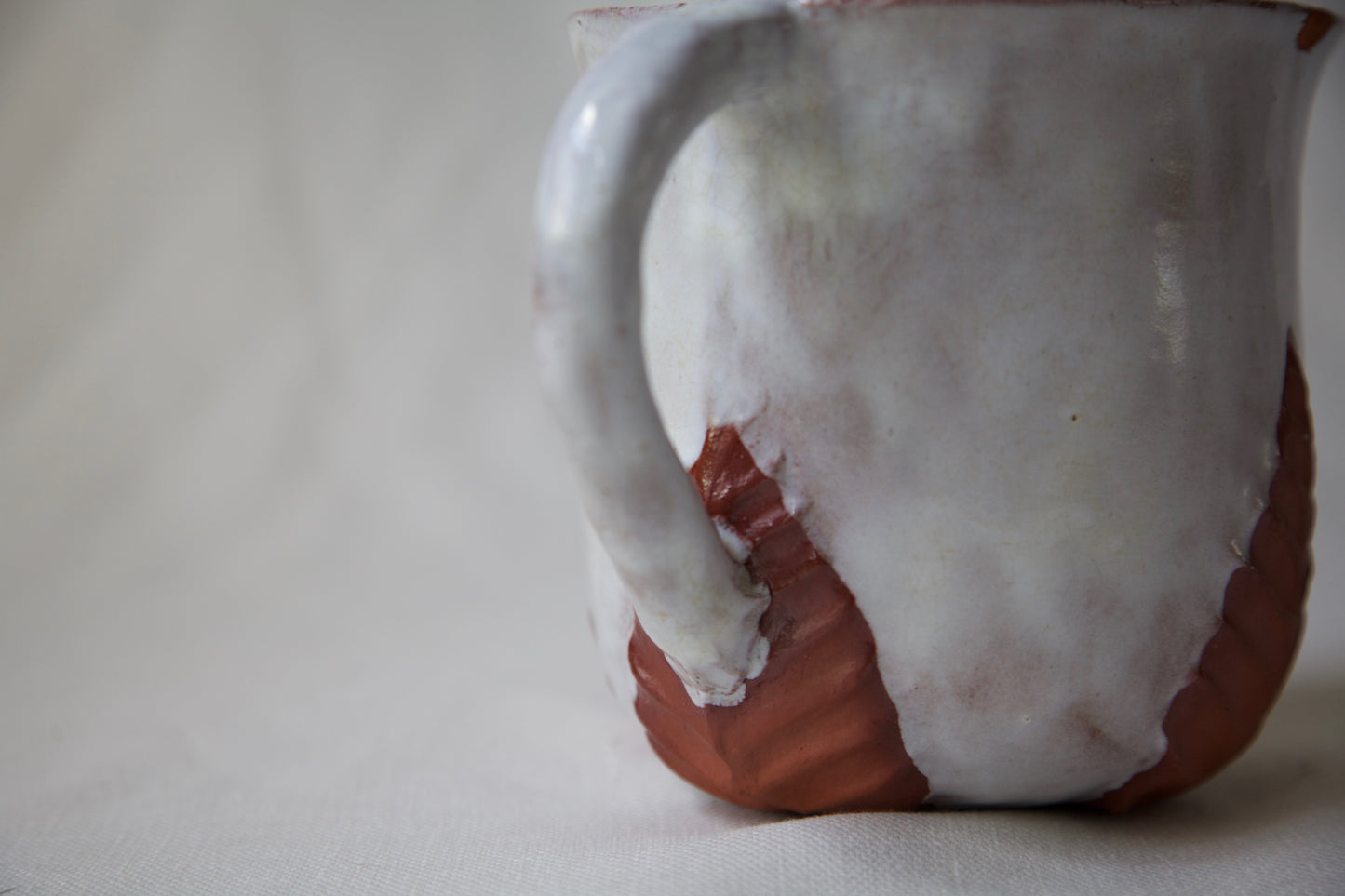 Hand Built Pitcher- Leaf Motif