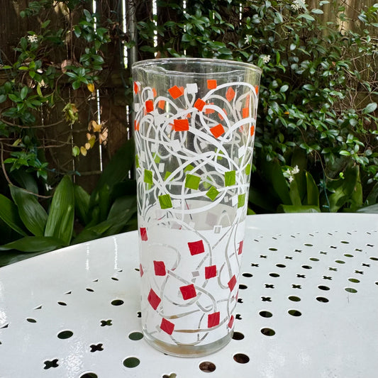 MCM 1950's Abstract Geometric High Ball Glass Set