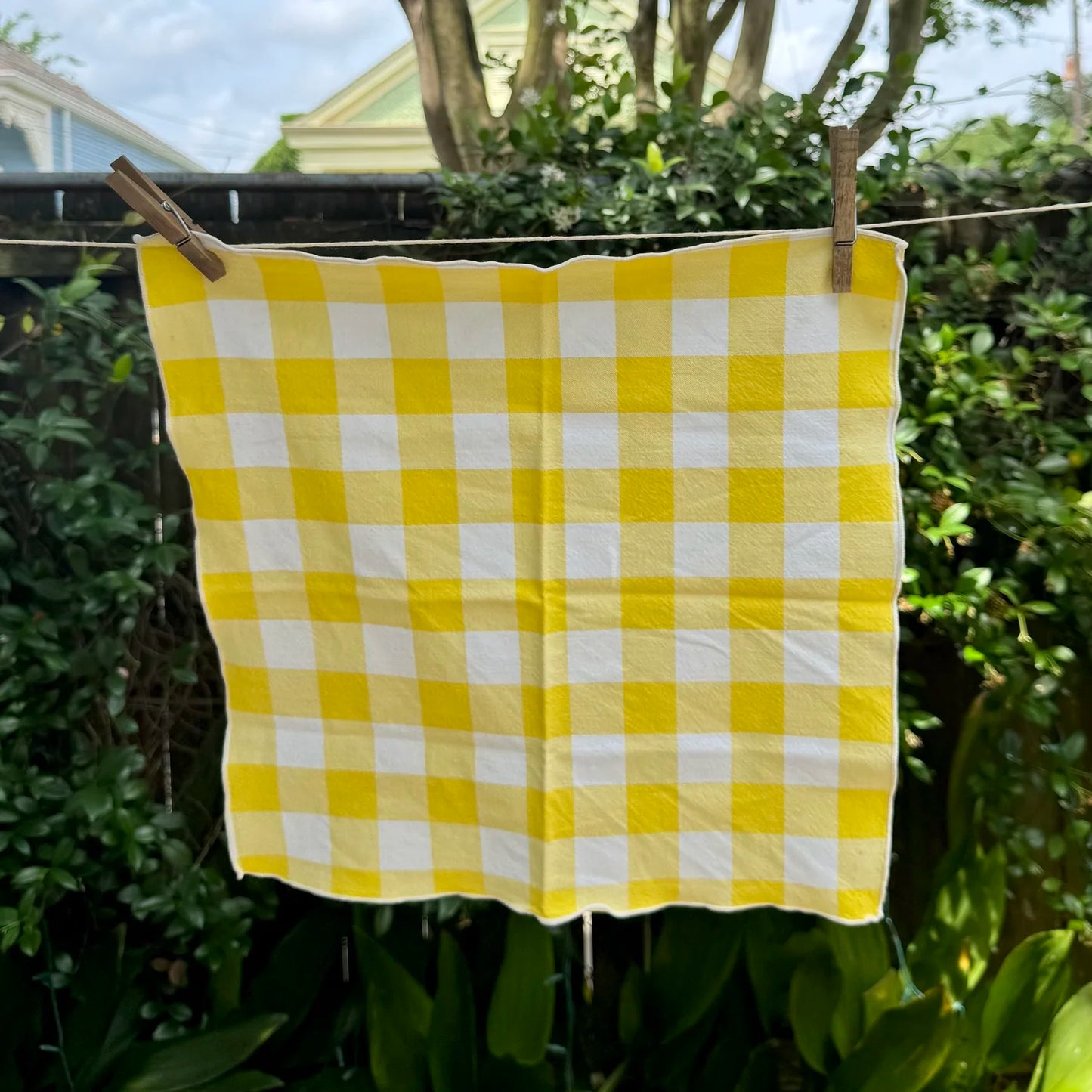 Vintage Yellow & White Gingham Napkin Set