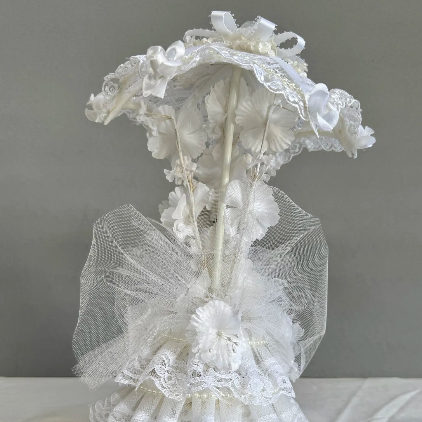 Vintage Ornate Lace Umbrella Cake Topper
