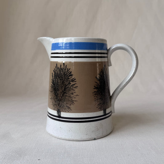 Rare 19th Century 'Mochaware' Stoneware Pitcher
