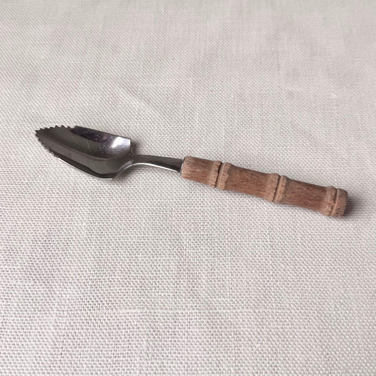 1960's Bamboo Style Wooden Handle Grapefruit Spoon Set