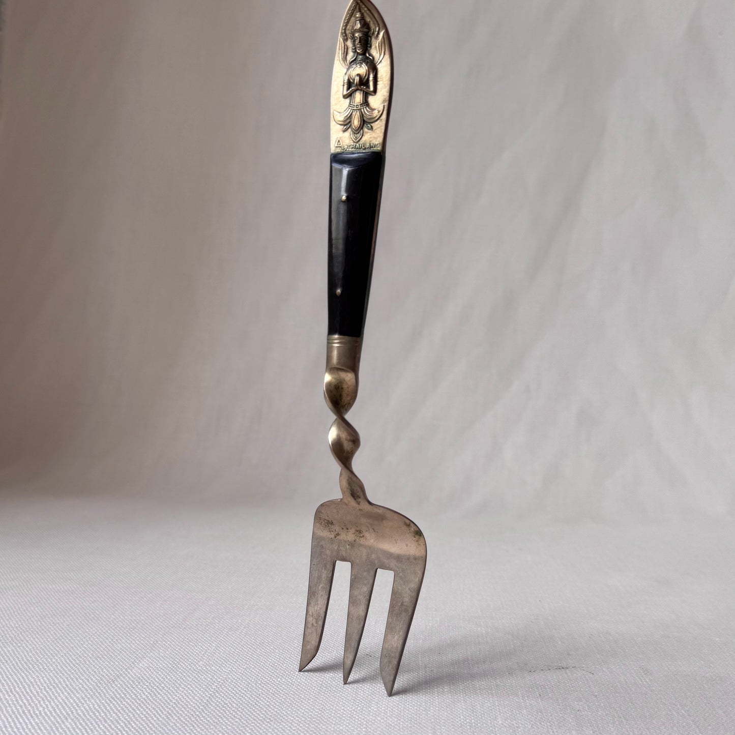 1960's Siam Thailand Brass Salad Servers