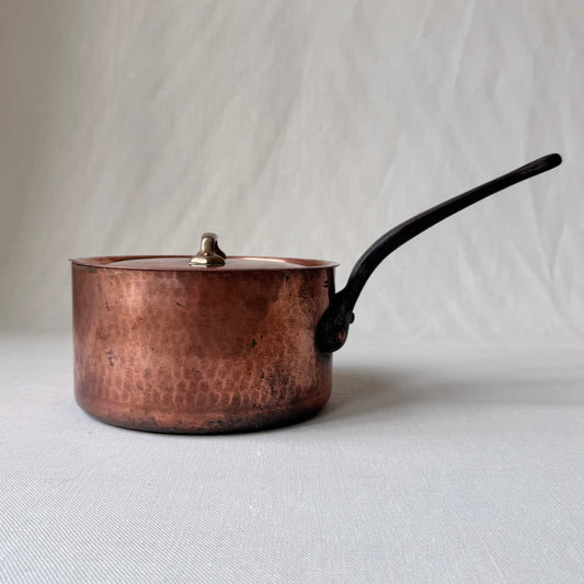 Antique French Copper Sauce Pan & Lid