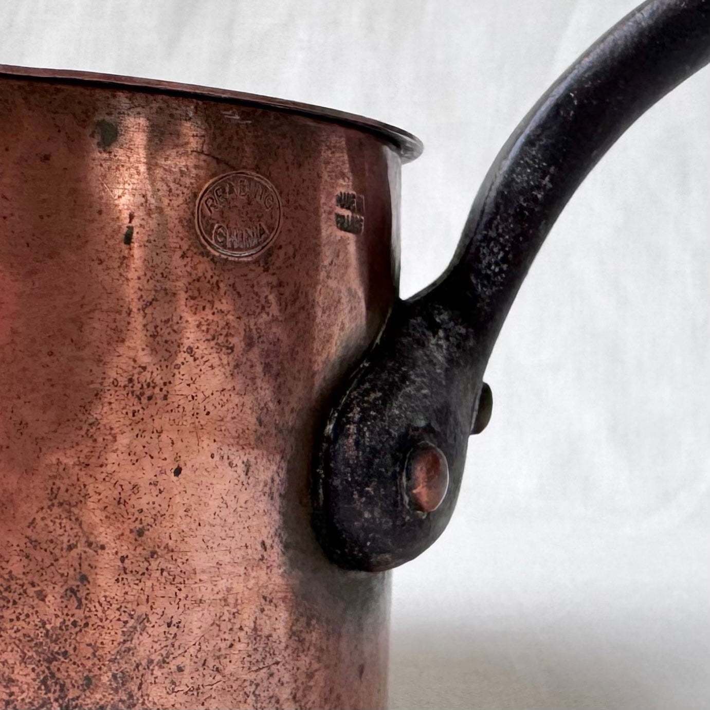 Antique French Copper Sauce Pan & Lid
