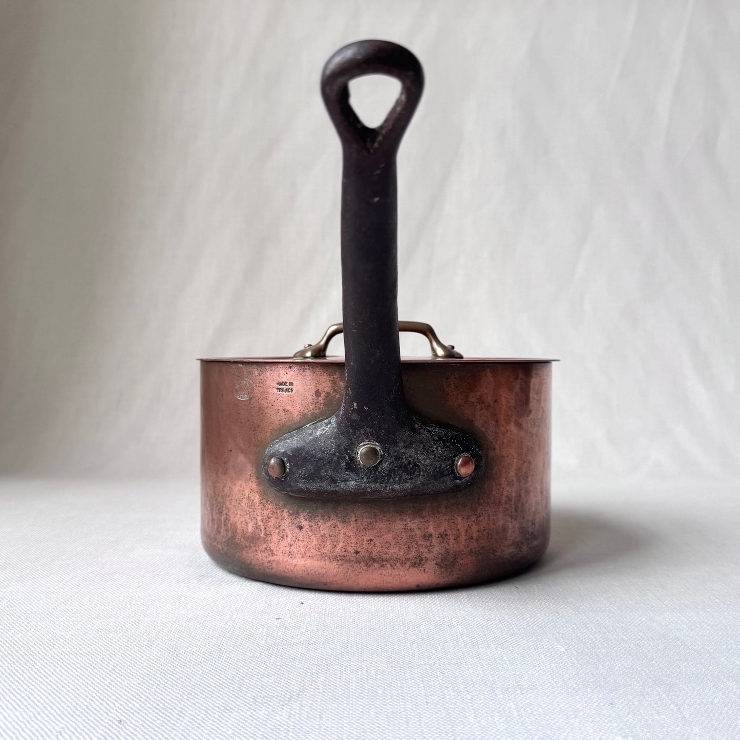 Antique French Copper Sauce Pan & Lid