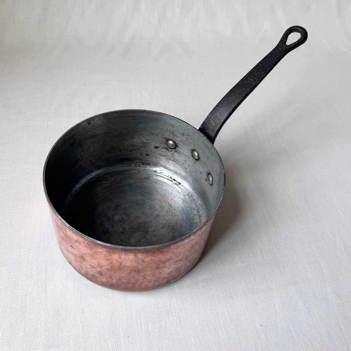 Antique French Copper Sauce Pan & Lid
