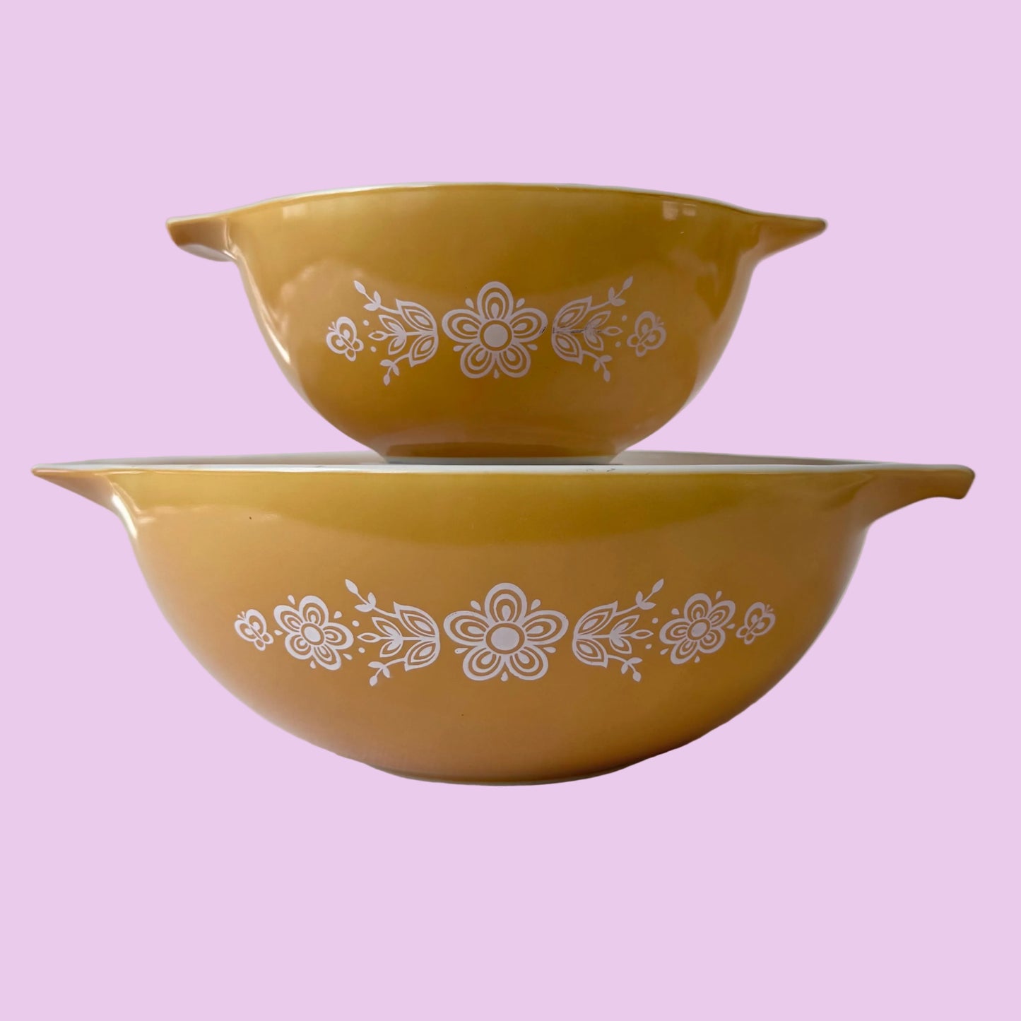 Vintage Pyrex 'Butterfly Gold' Bowl Set
