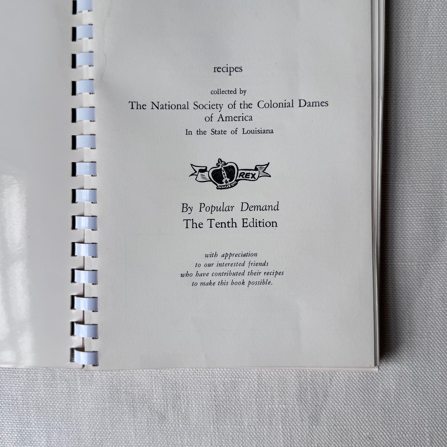 Vintage 'Carnival of Recipes to a King's Taste' Cookbook