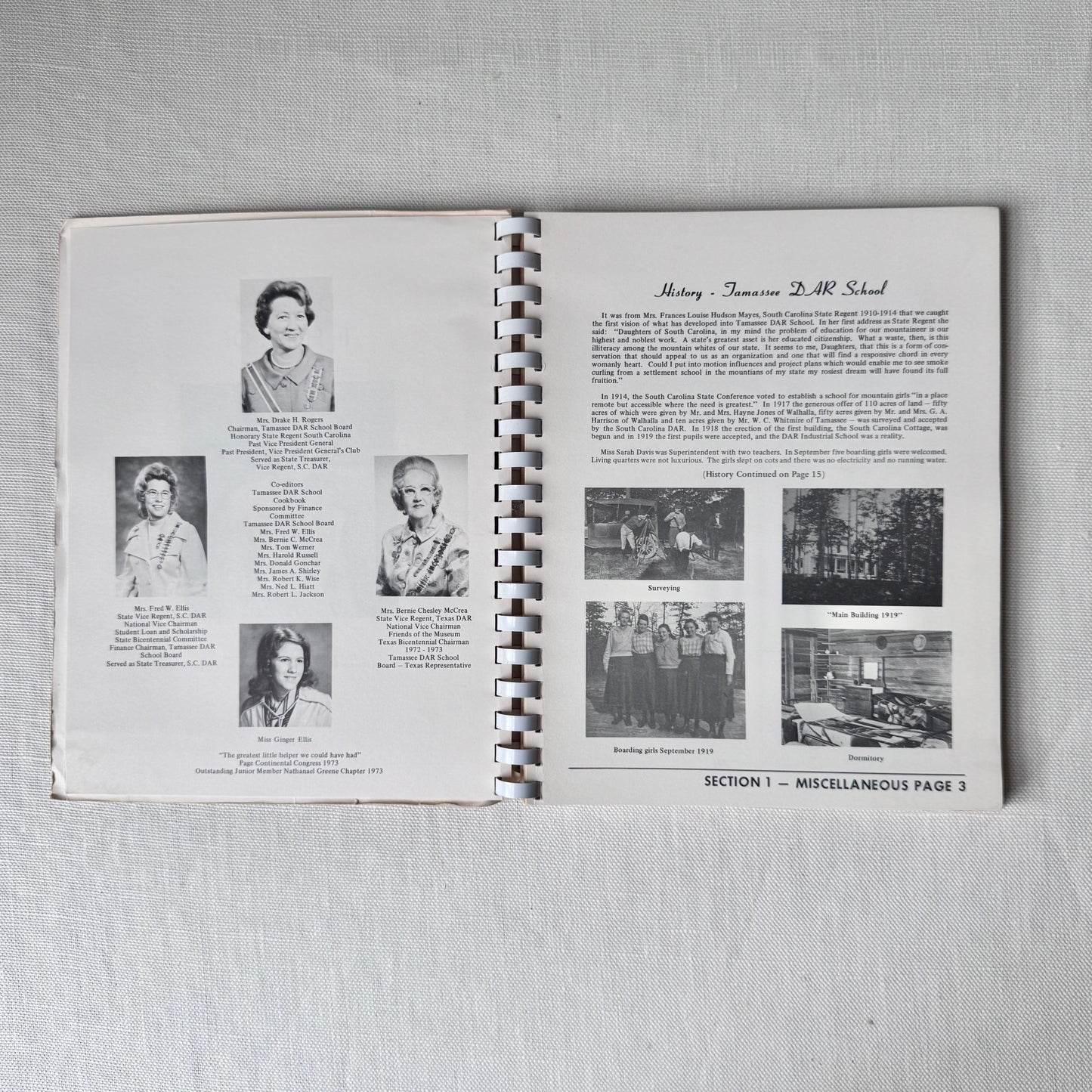 Vintage 'Tamassee Dar School' Cookbook