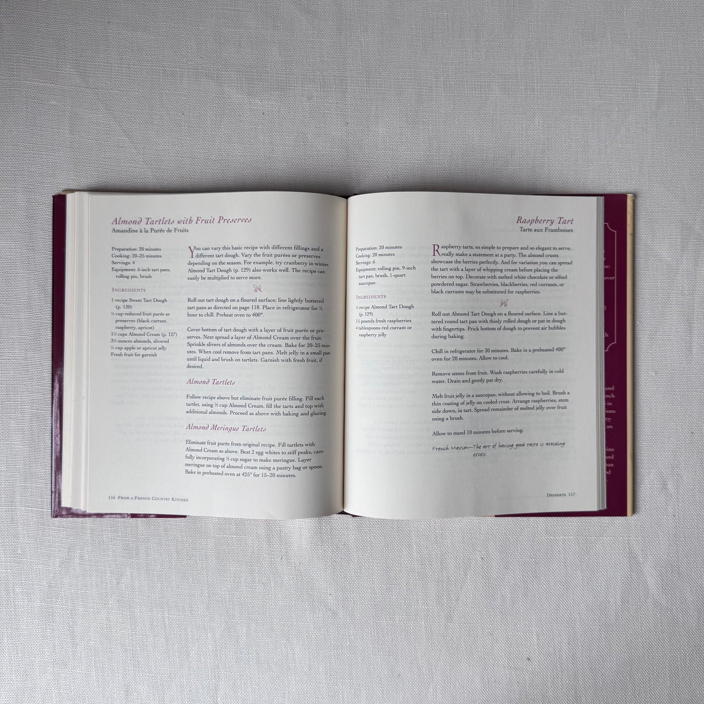 Vintage 'From A French Country Kitchen' La Madeleine Cookbook
