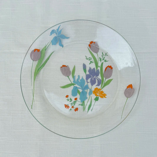 1970's 'Dorothy Thorpe' Floral Glass Plate