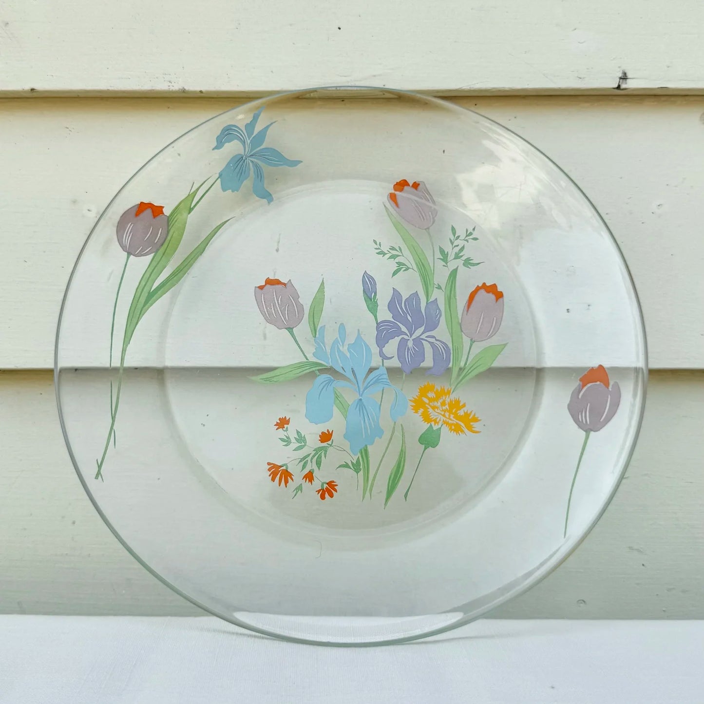 1970's 'Dorothy Thorpe' Floral Glass Plate